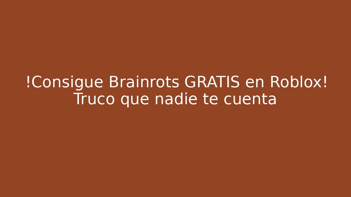 ¡Consigue Brainrots GRATIS en Roblox! Truco que nadie te cuenta - Critter Realm