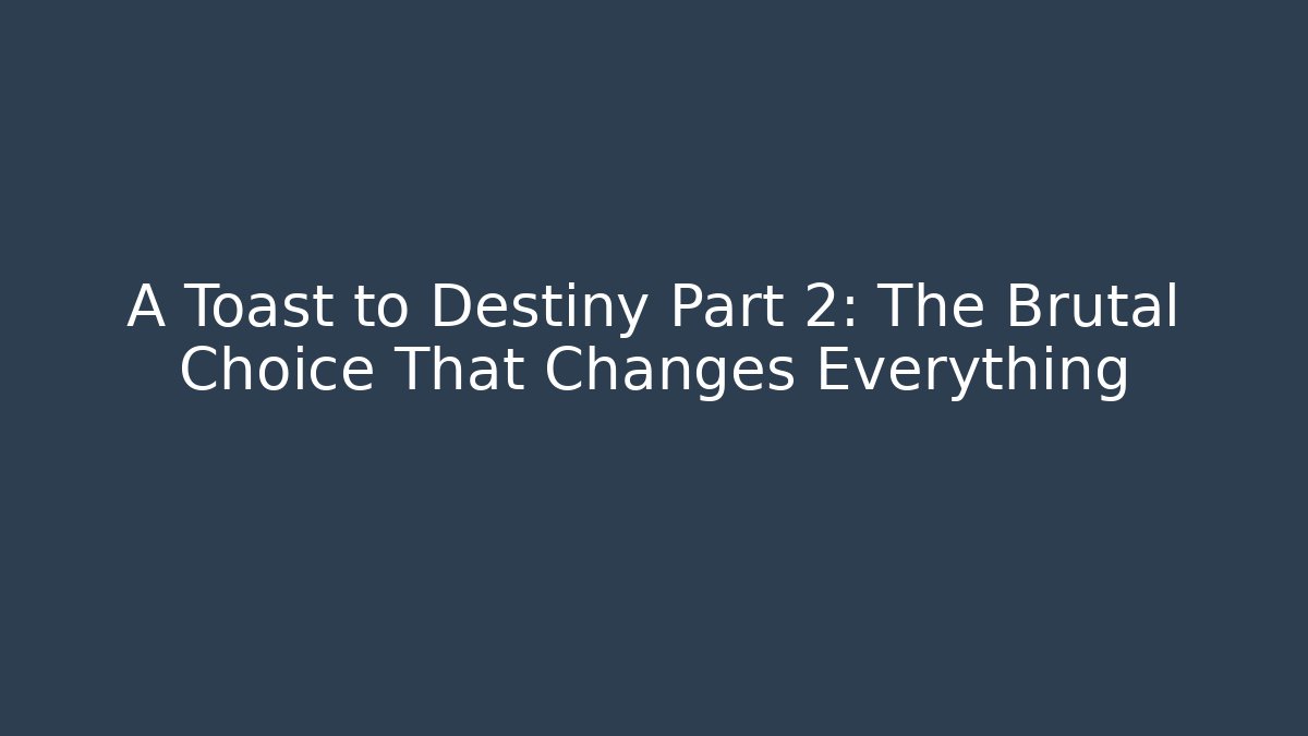 A Toast to Destiny Part 2: The Brutal Choice That Changes Everything