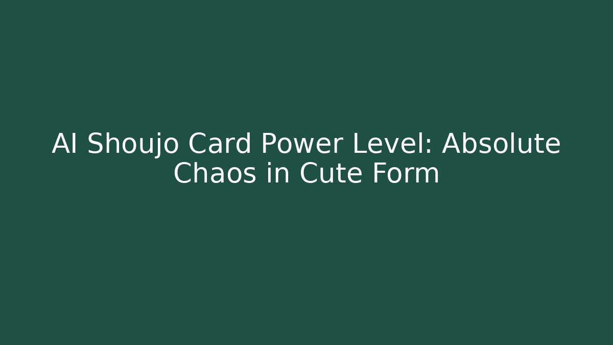 AI Shoujo Card Power Level: Absolute Chaos in Cute Form