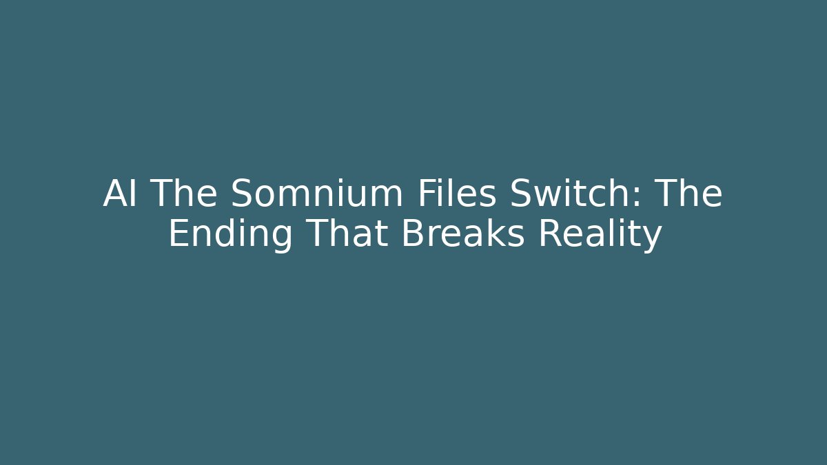 AI The Somnium Files Switch: The Ending That Breaks Reality - Critter Realm