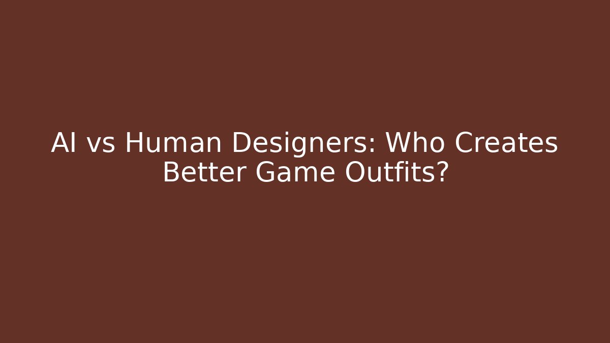 AI vs Human Designers: Who Creates Better Game Outfits?