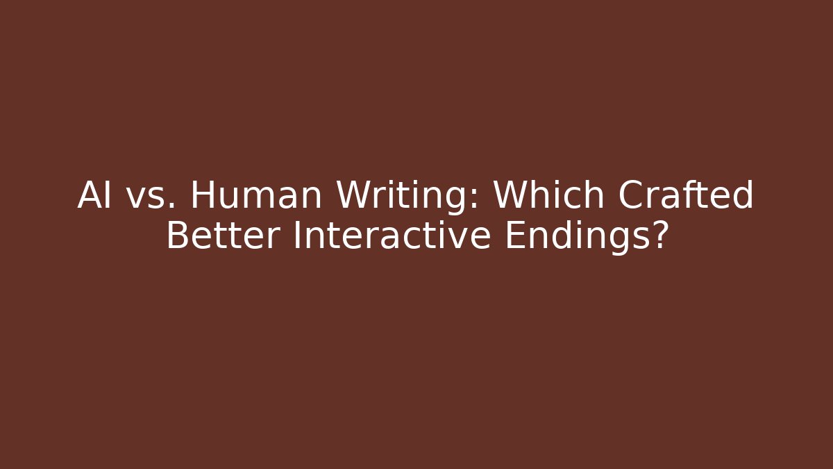 AI vs. Human Writing: Which Crafted Better Interactive Endings?