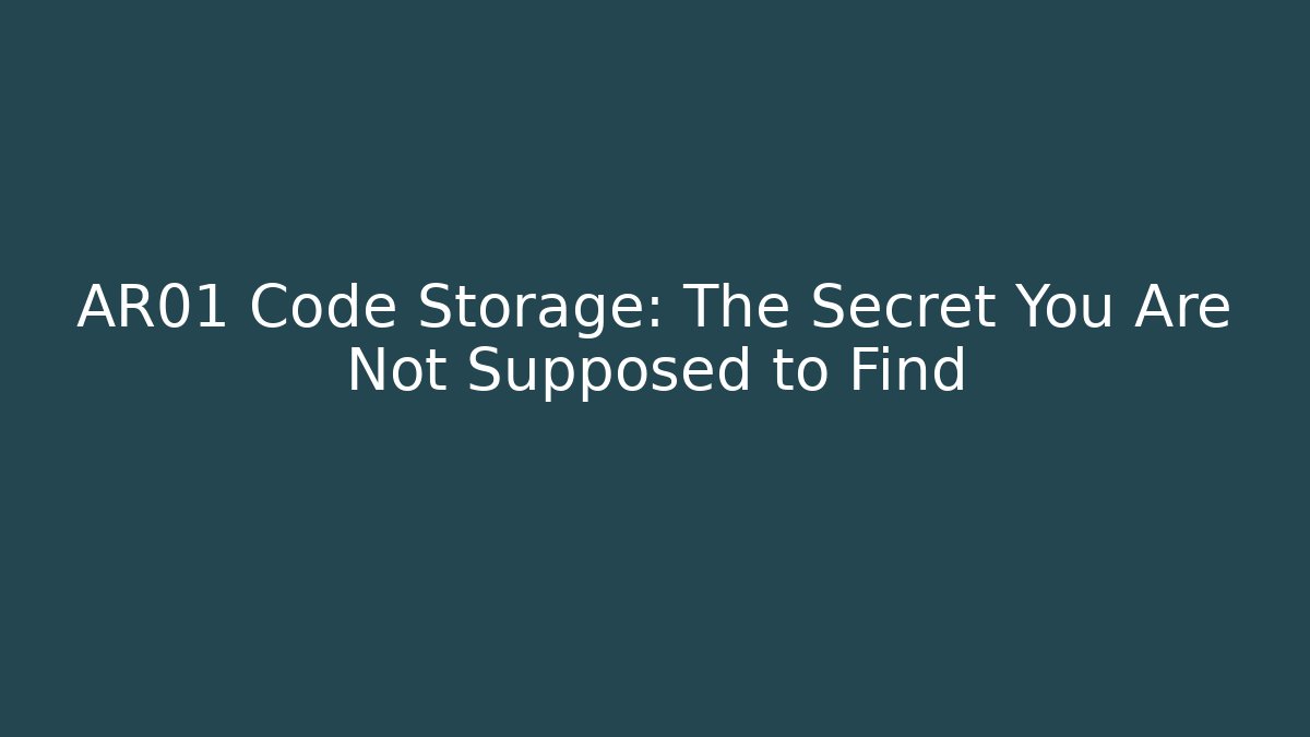 AR01 Code Storage: The Secret You Are Not Supposed to Find - Critter Realm