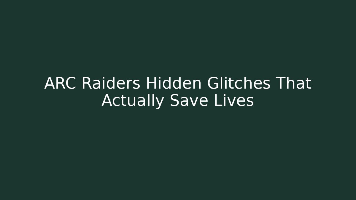 ARC Raiders Hidden Glitches That Actually Save Lives