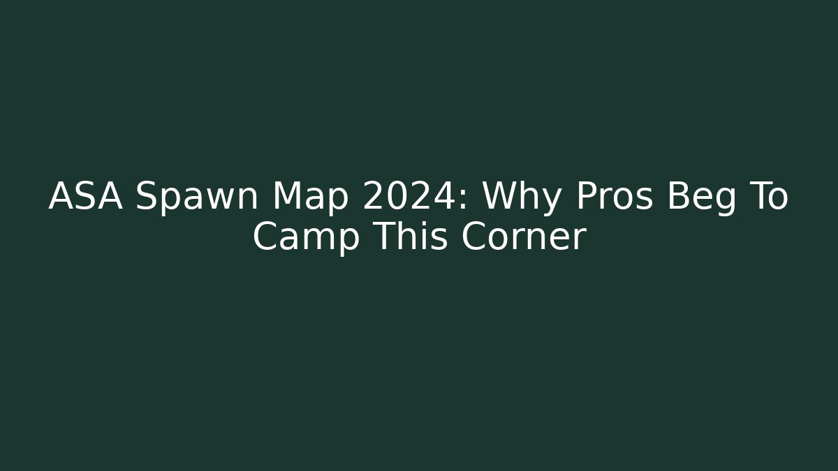 ASA Spawn Map 2024: Why Pros Beg To Camp This Corner