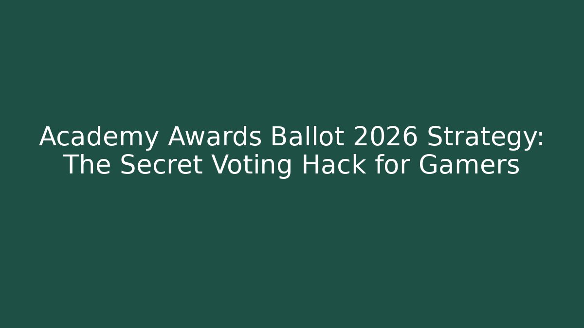 Academy Awards Ballot 2026 Strategy: The Secret Voting Hack for Gamers