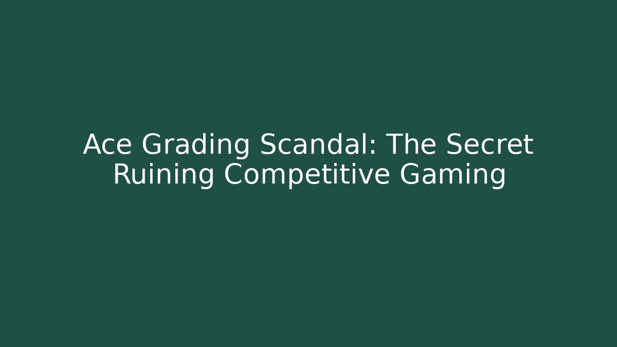 Ace Grading Scandal: The Secret Ruining Competitive Gaming - Critter Realm