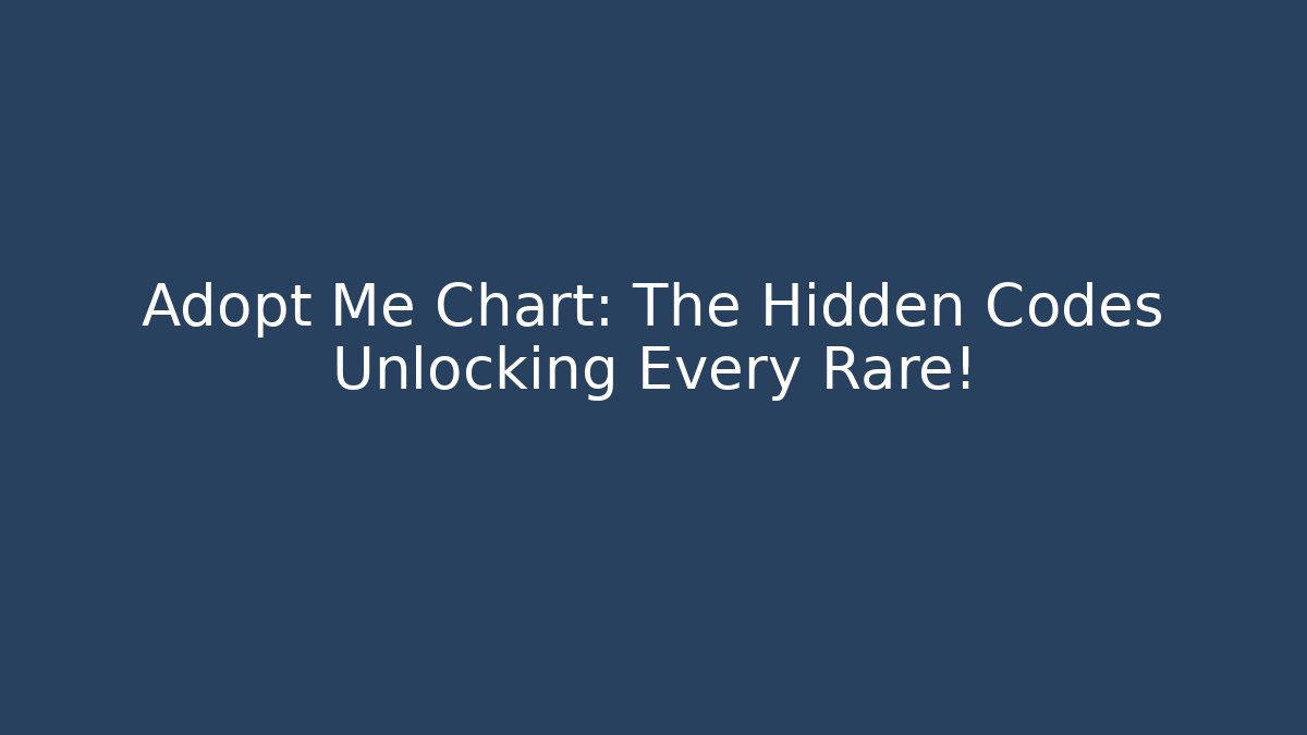 Adopt Me Chart: The Hidden Codes Unlocking Every Rare! - Critter Realm