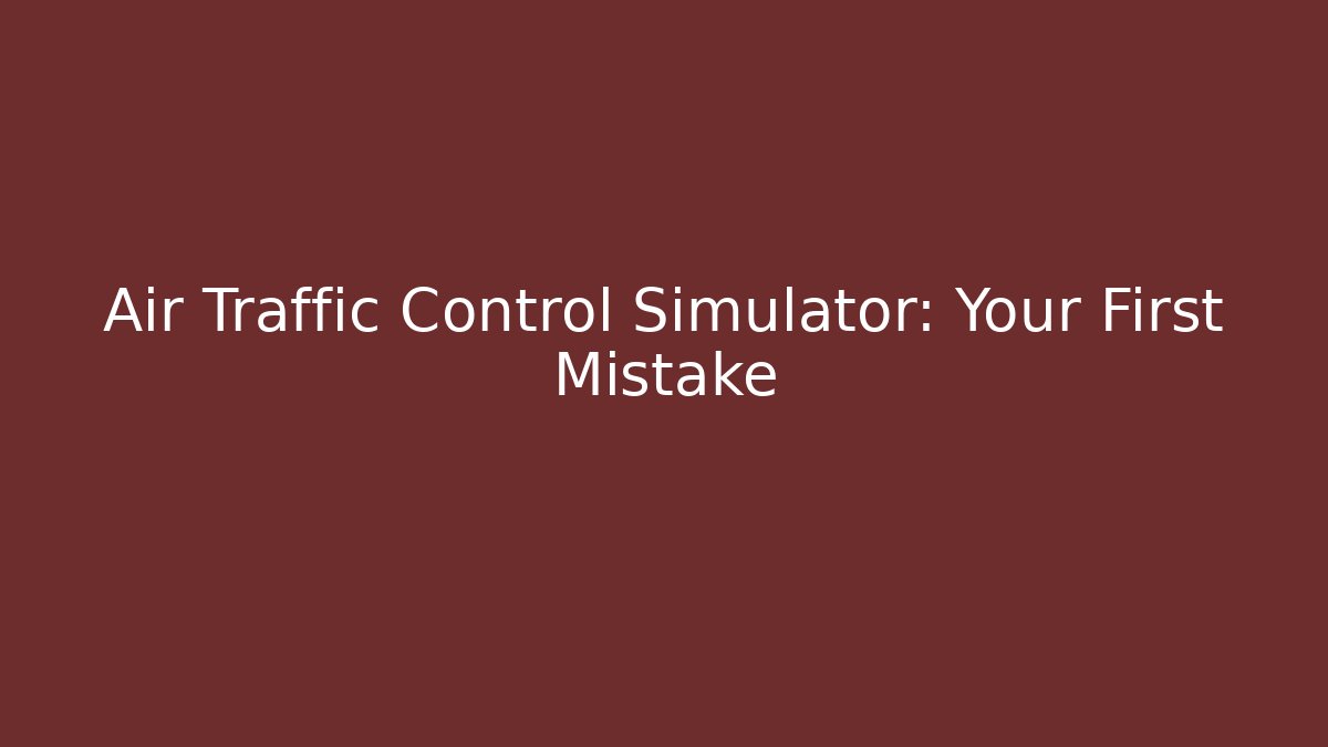 Air Traffic Control Simulator: Your First Mistake