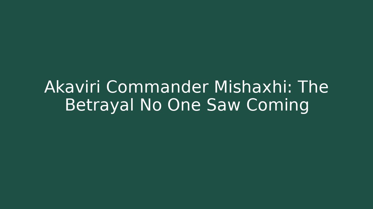 Akaviri Commander Mishaxhi: The Betrayal No One Saw Coming