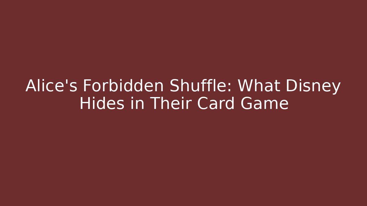 Alice’s Forbidden Shuffle: What Disney Hides in Their Card Game