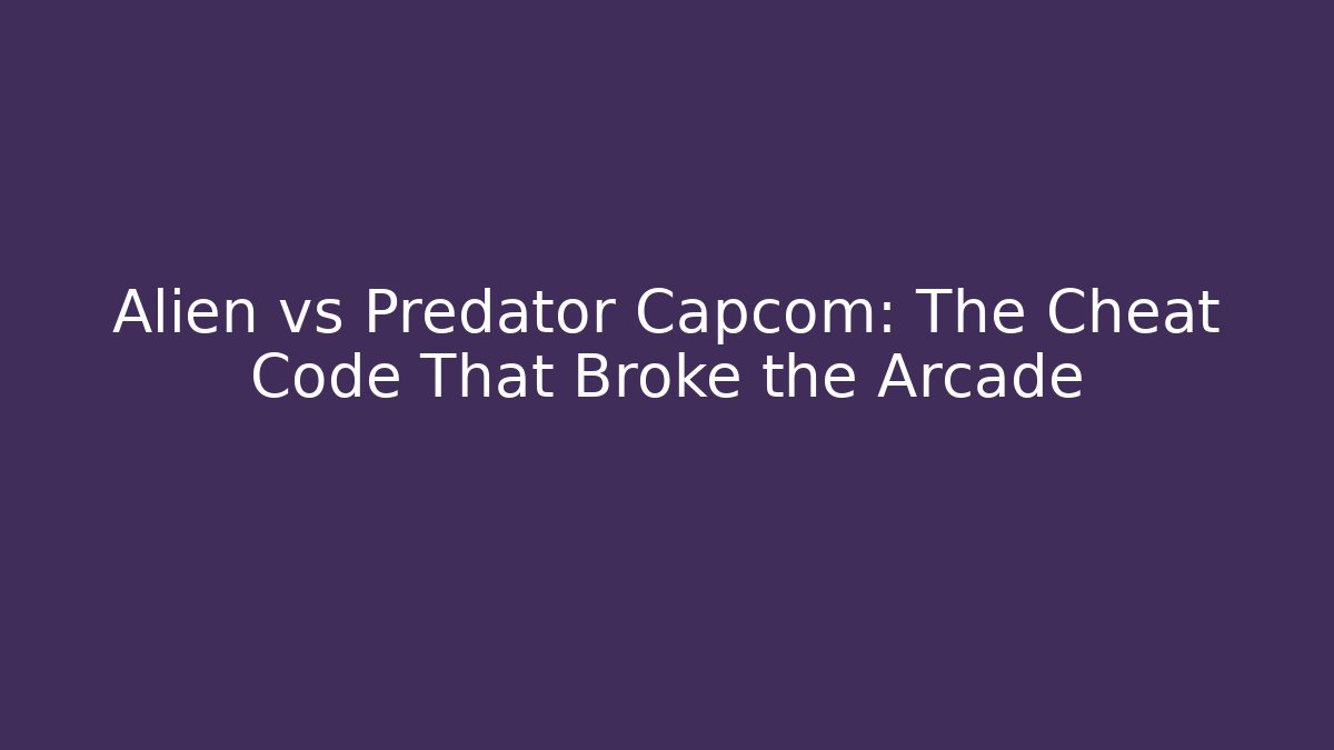Alien vs Predator Capcom: The Cheat Code That Broke the Arcade