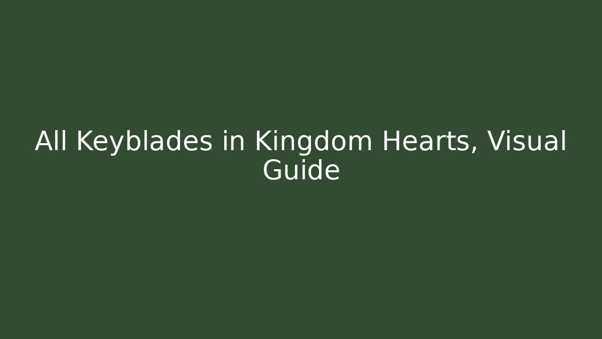 All Keyblades in Kingdom Hearts, Visual Guide