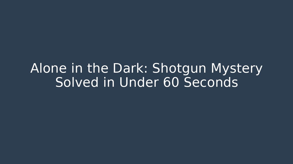 Alone in the Dark: Shotgun Mystery Solved in Under 60 Seconds