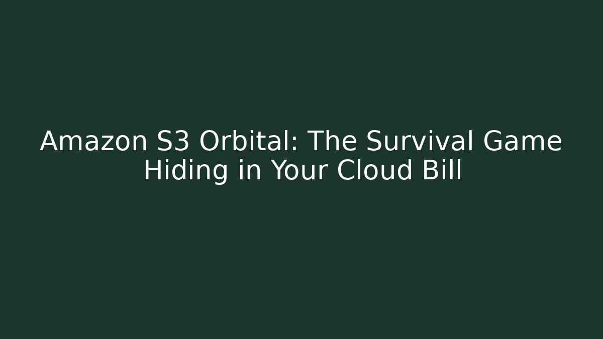 Amazon S3 Orbital: The Survival Game Hiding in Your Cloud Bill