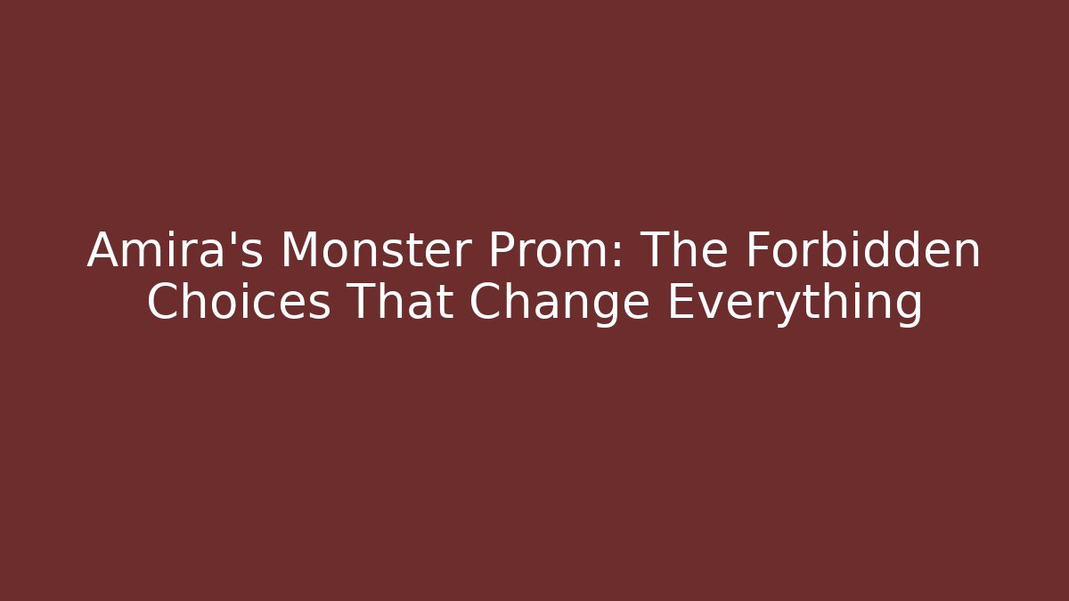 Amira's Monster Prom: The Forbidden Choices That Change Everything