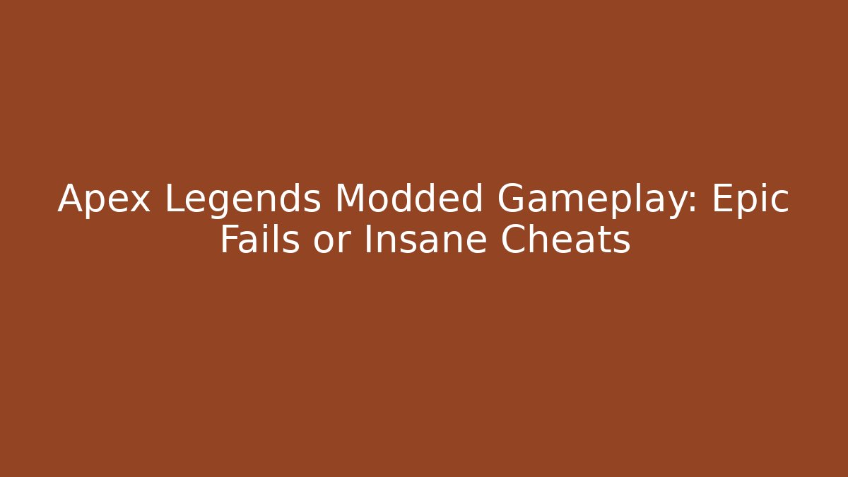 Apex Legends Modded Gameplay: Epic Fails or Insane Cheats