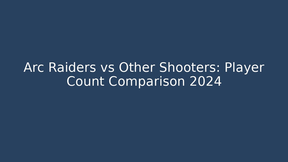 Arc Raiders vs Other Shooters: Player Count Comparison 2024