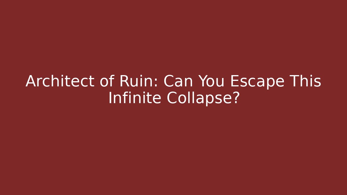 Architect of Ruin: Can You Escape This Infinite Collapse?