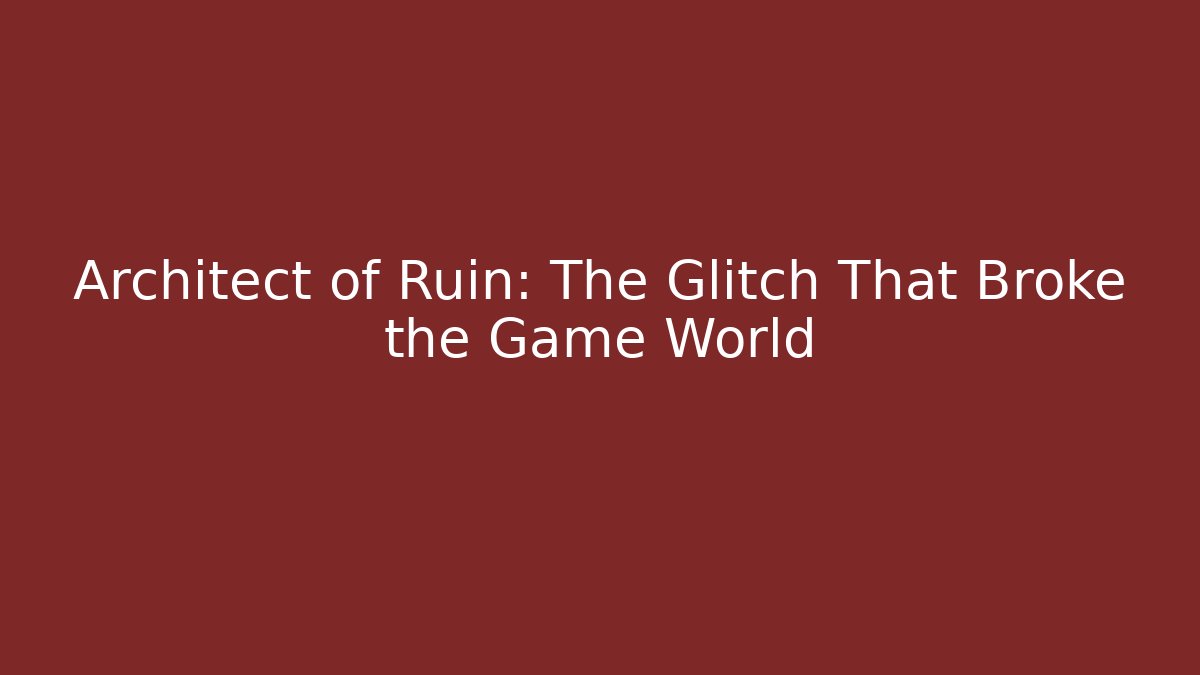 Architect of Ruin: The Glitch That Broke the Game World