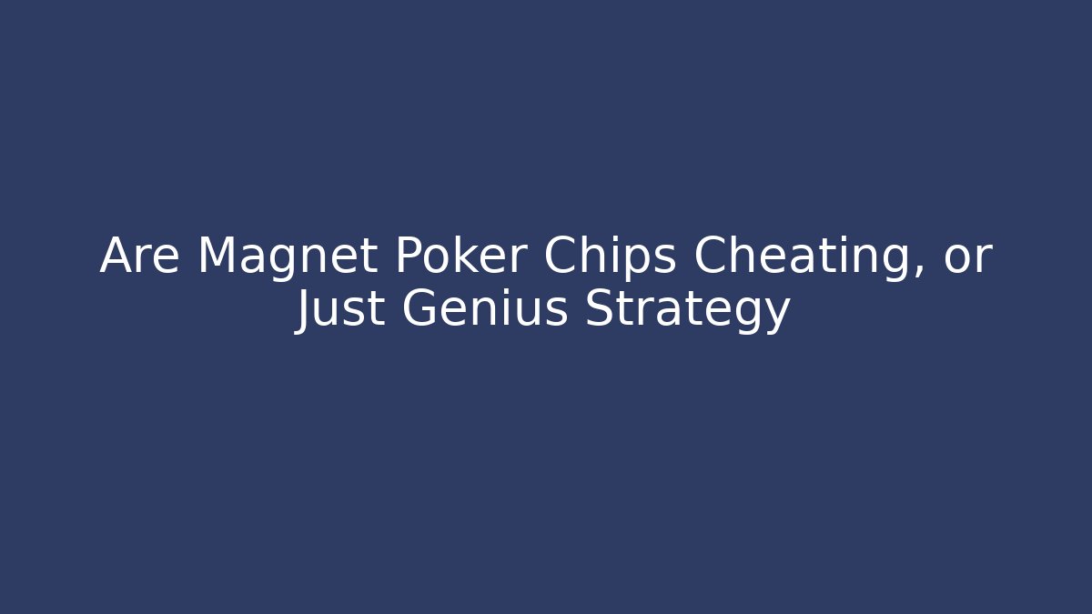 Are Magnet Poker Chips Cheating, or Just Genius Strategy - Critter Realm