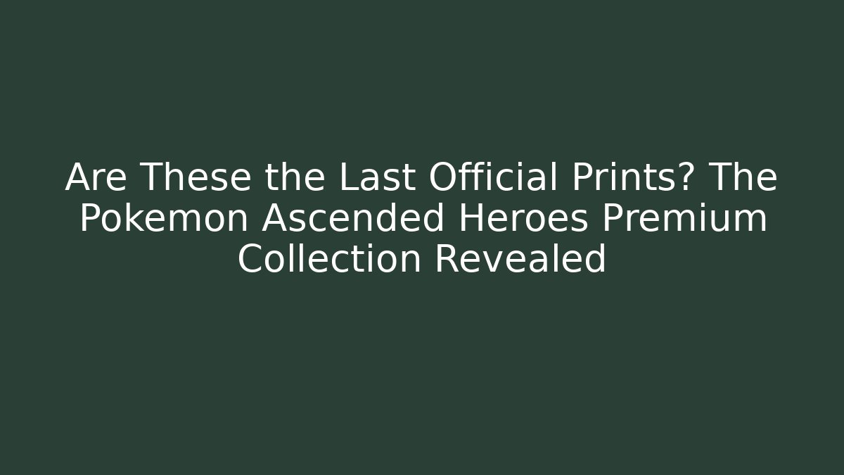 Are These the Last Official Prints? The Pokemon Ascended Heroes Premium Collection Revealed