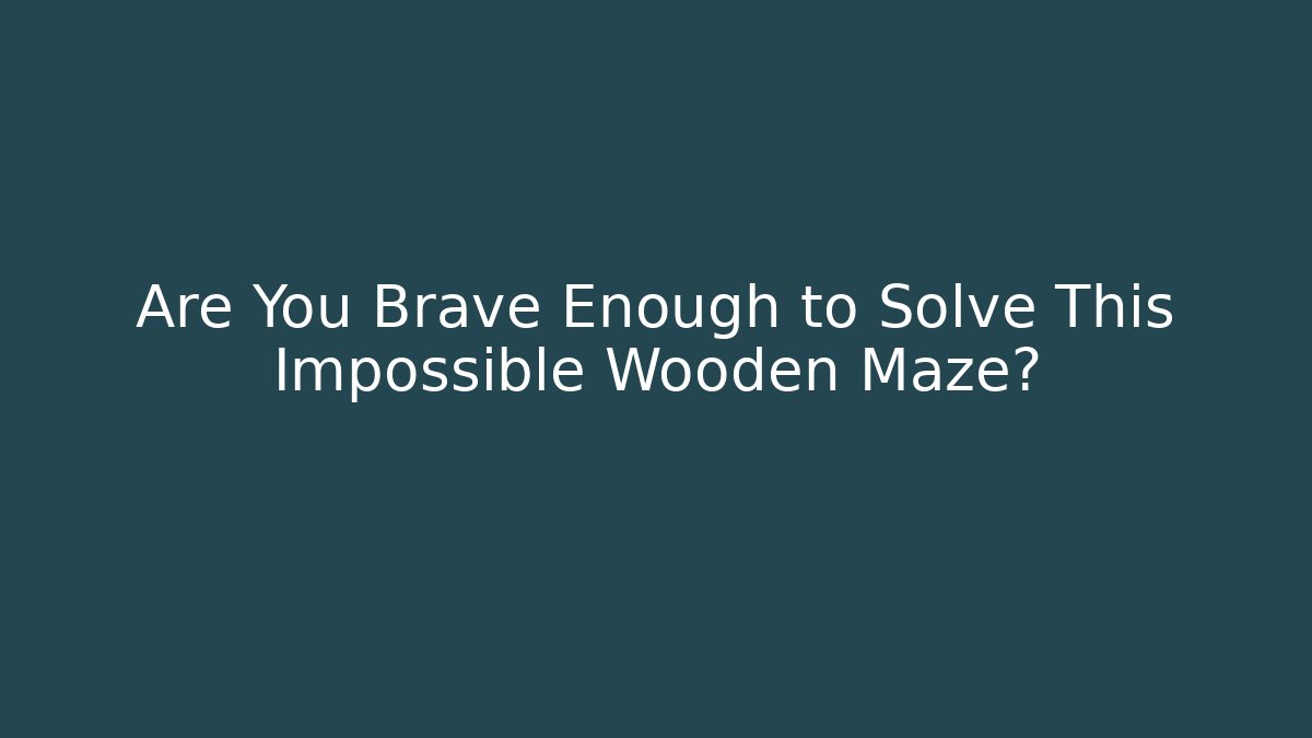 Are You Brave Enough to Solve This Impossible Wooden Maze? - Critter Realm