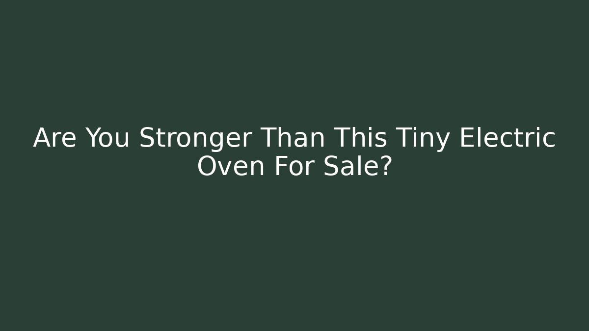 Are You Stronger Than This Tiny Electric Oven For Sale?