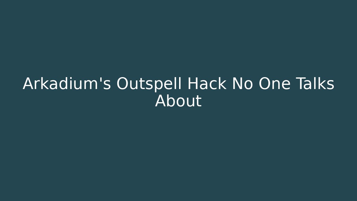 Arkadium’s Outspell Hack No One Talks About - Critter Realm