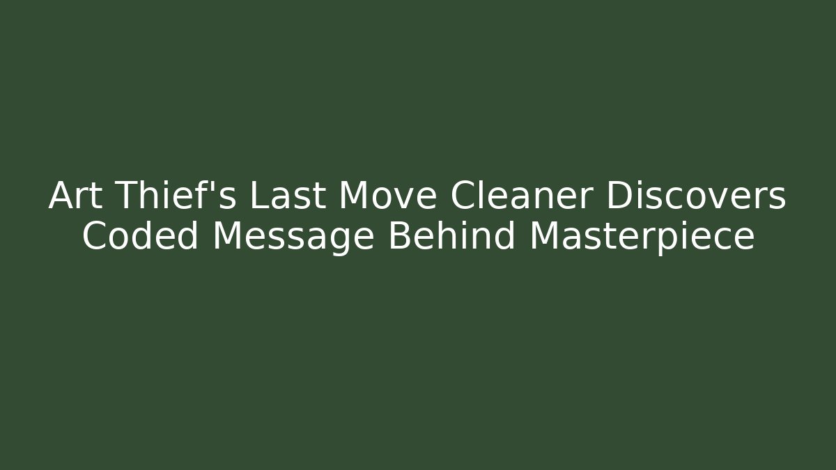 Art Thief's Last Move Cleaner Discovers Coded Message Behind Masterpiece