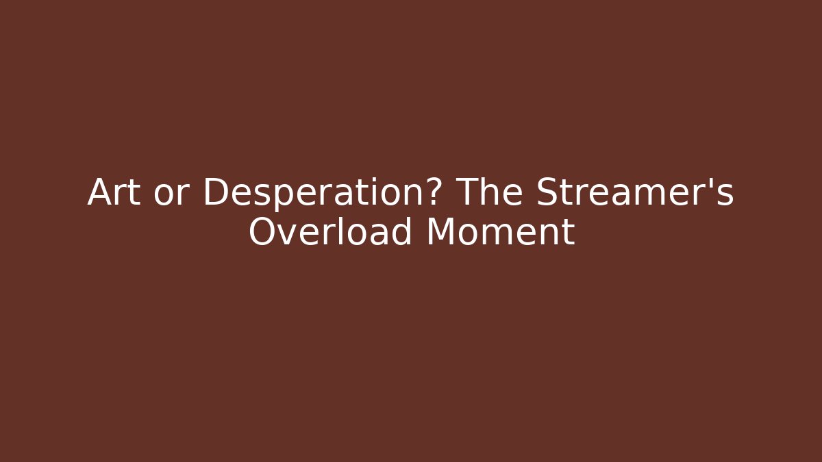 Art or Desperation? The Streamer's Overload Moment
