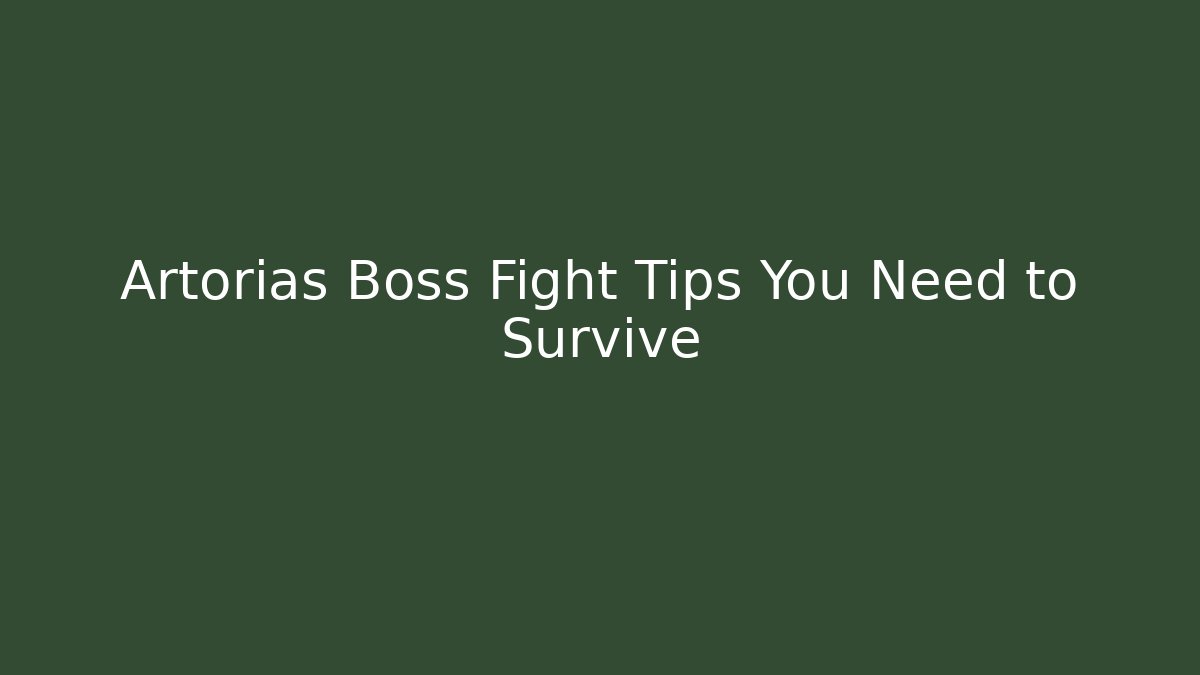 Artorias Boss Fight Tips You Need to Survive