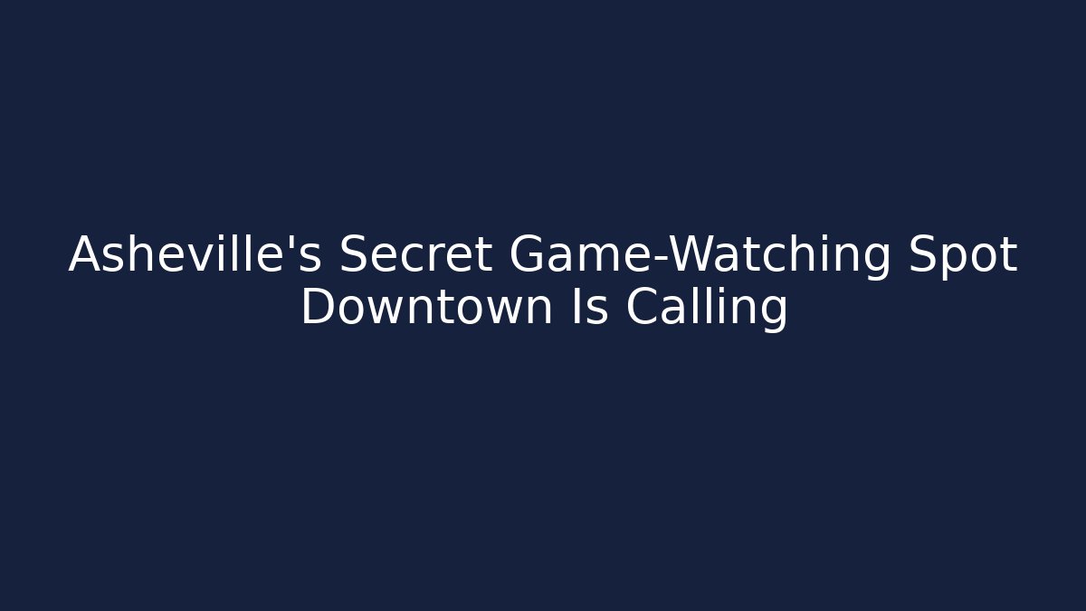 Asheville's Secret Game-Watching Spot Downtown Is Calling