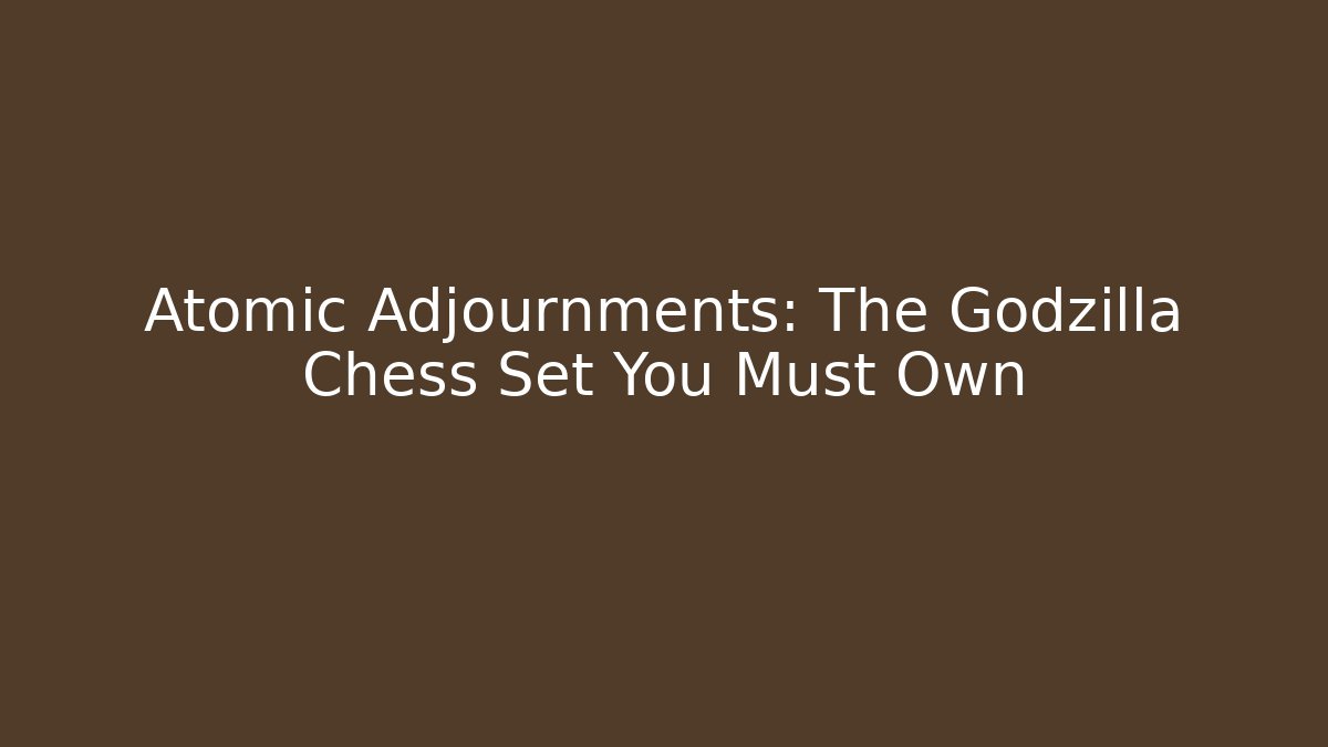 Atomic Adjournments: The Godzilla Chess Set You Must Own - Critter Realm