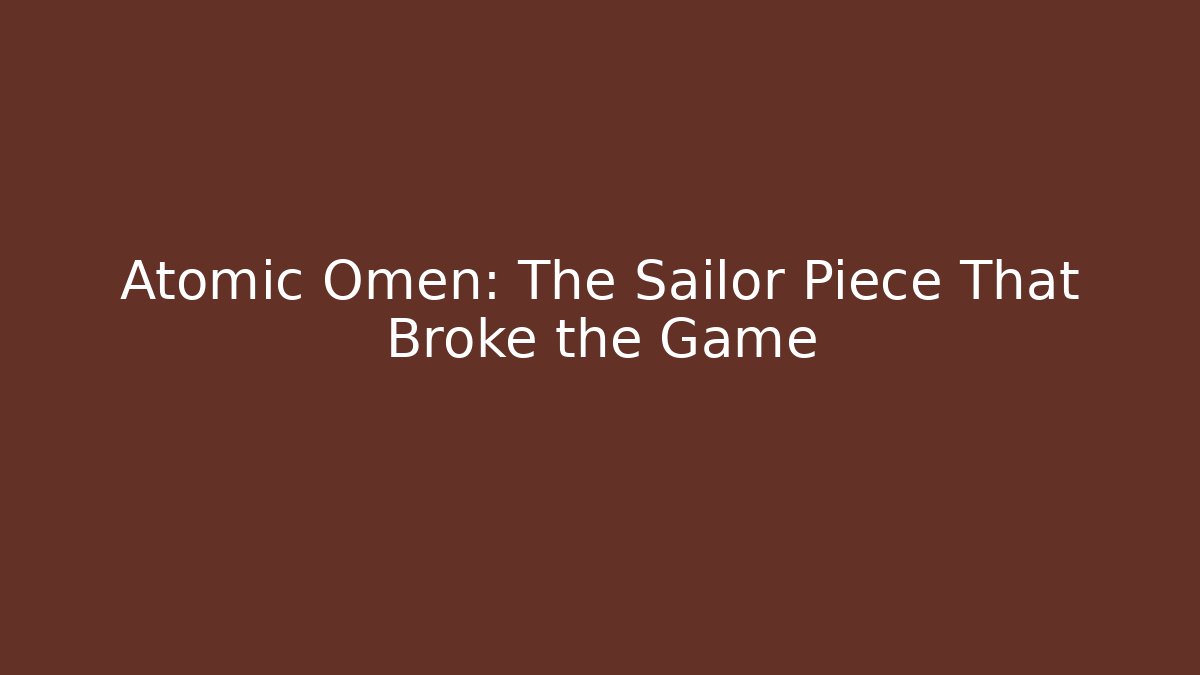 Atomic Omen: The Sailor Piece That Broke the Game