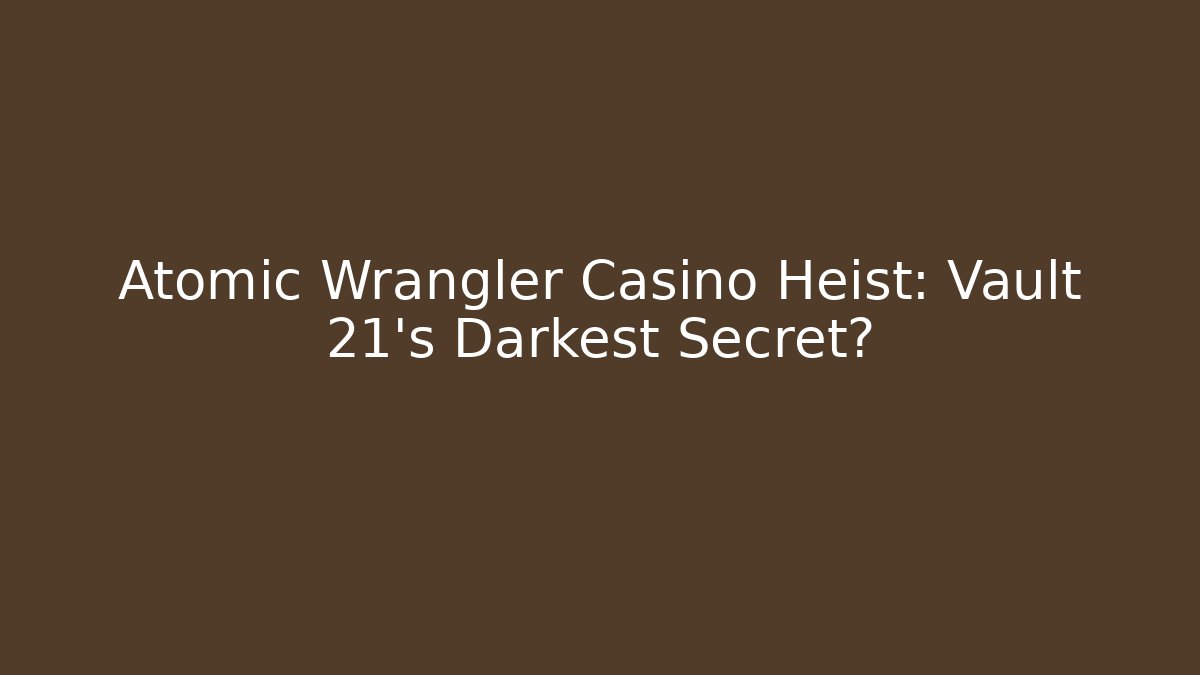 Atomic Wrangler Casino Heist: Vault 21's Darkest Secret?