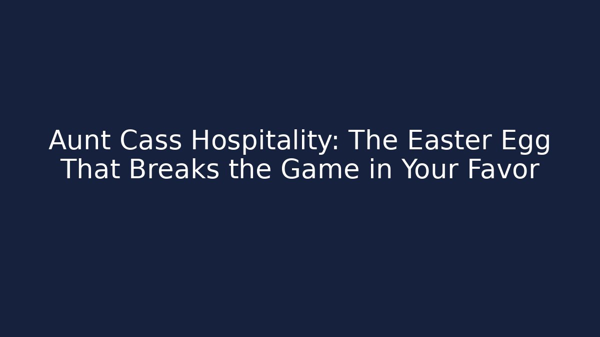 Aunt Cass Hospitality: The Easter Egg That Breaks the Game in Your Favor