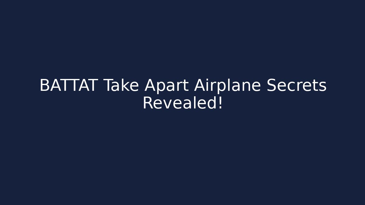 BATTAT Take Apart Airplane Secrets Revealed!