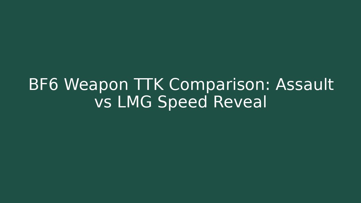 BF6 Weapon TTK Comparison: Assault vs LMG Speed Reveal - Critter Realm