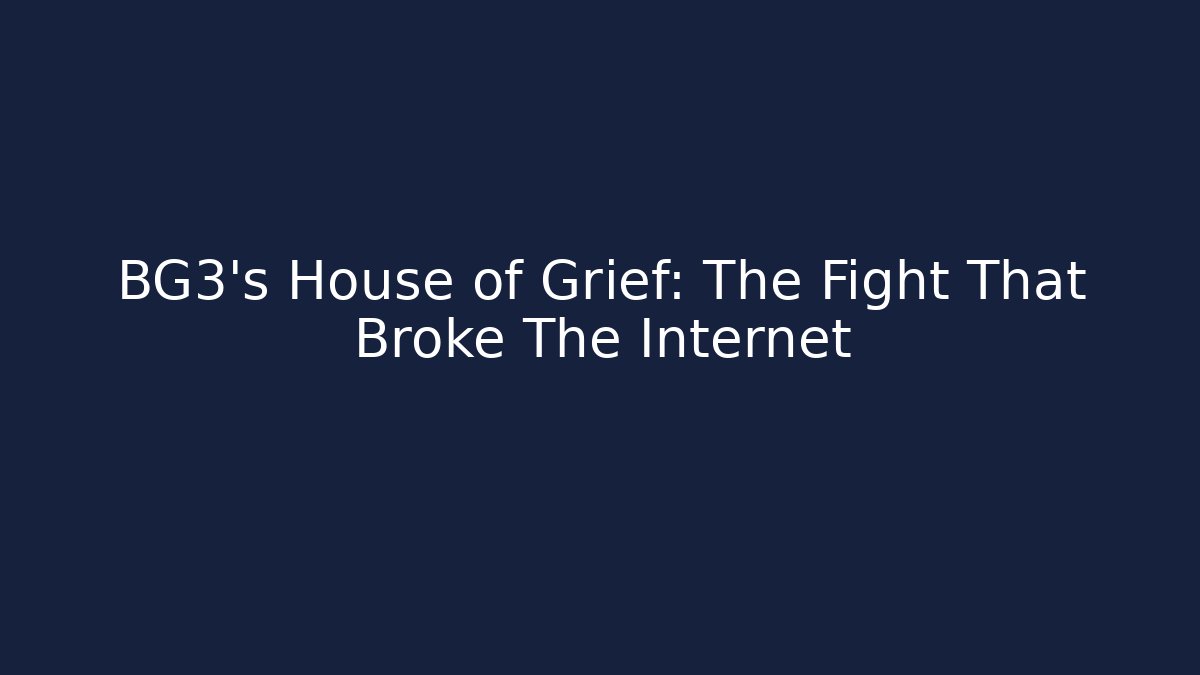 BG3's House of Grief: The Fight That Broke The Internet