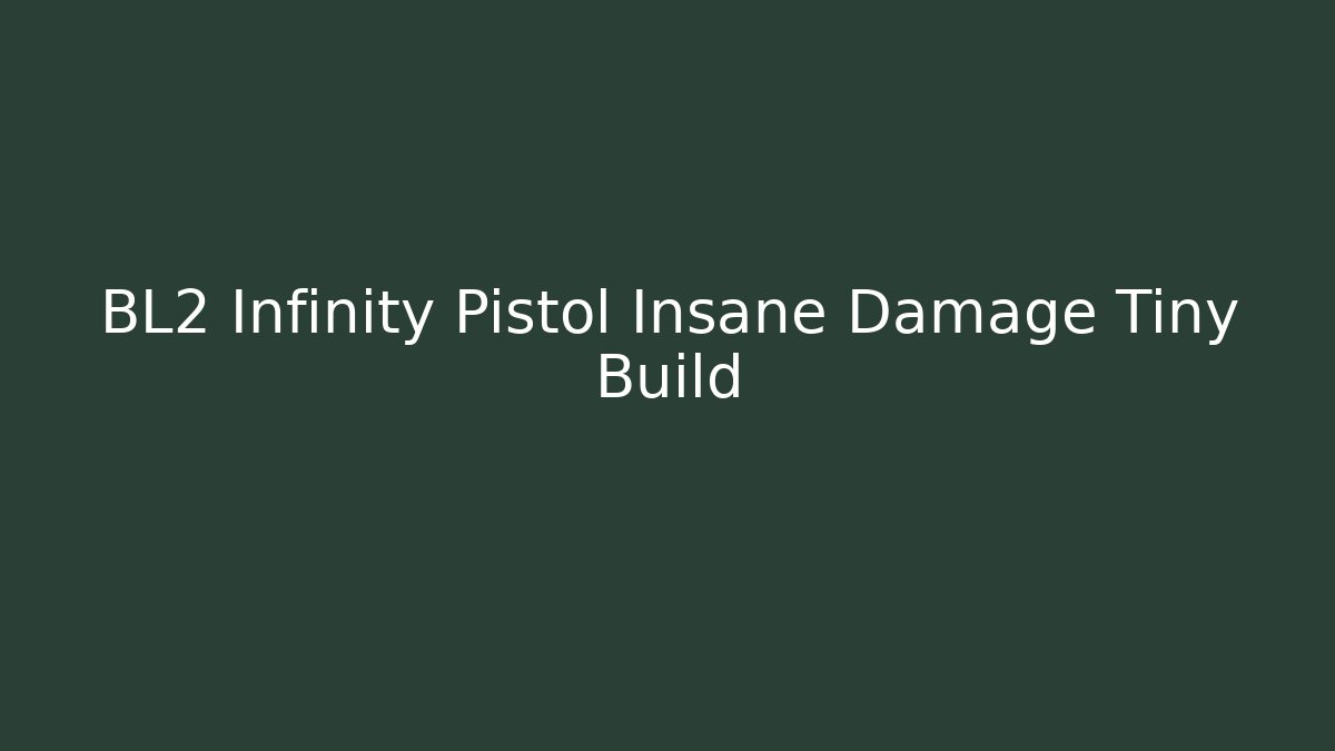BL2 Infinity Pistol Insane Damage Tiny Build