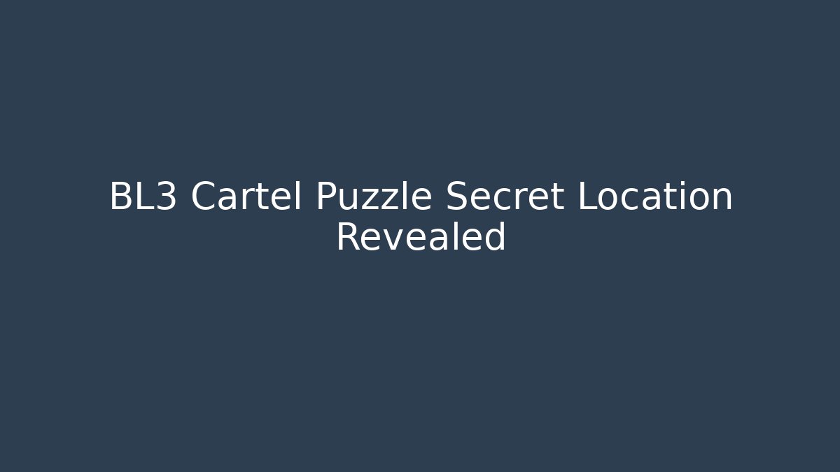 BL3 Cartel Puzzle Secret Location Revealed