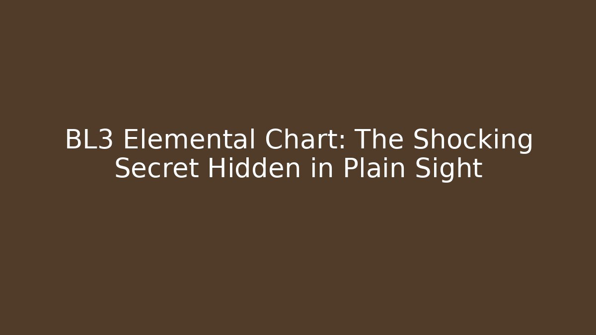 BL3 Elemental Chart: The Shocking Secret Hidden in Plain Sight