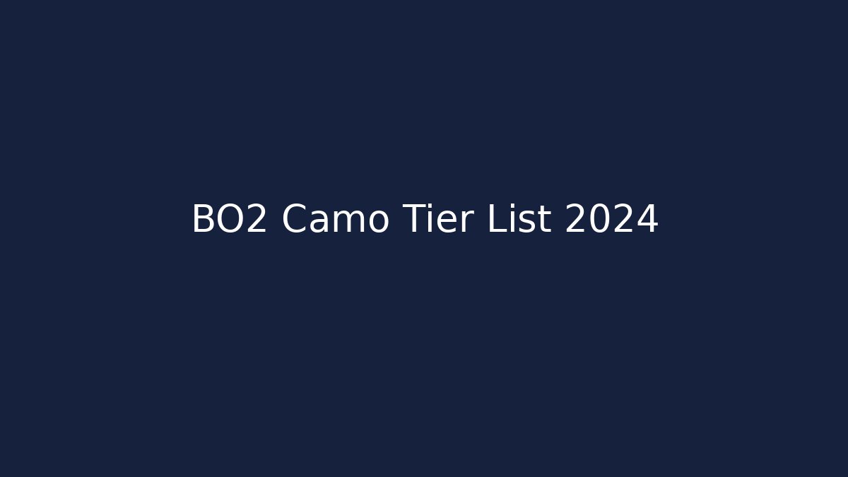 BO2 Camo Tier List 2024