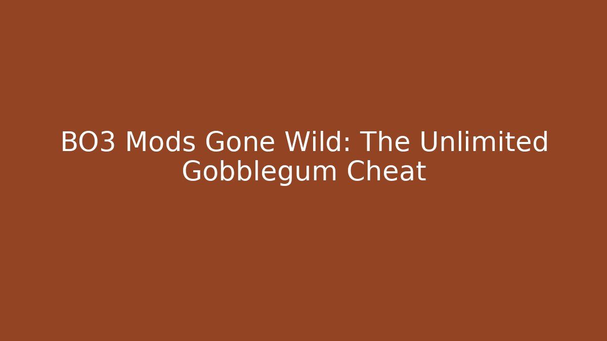 BO3 Mods Gone Wild: The Unlimited Gobblegum Cheat - Critter Realm