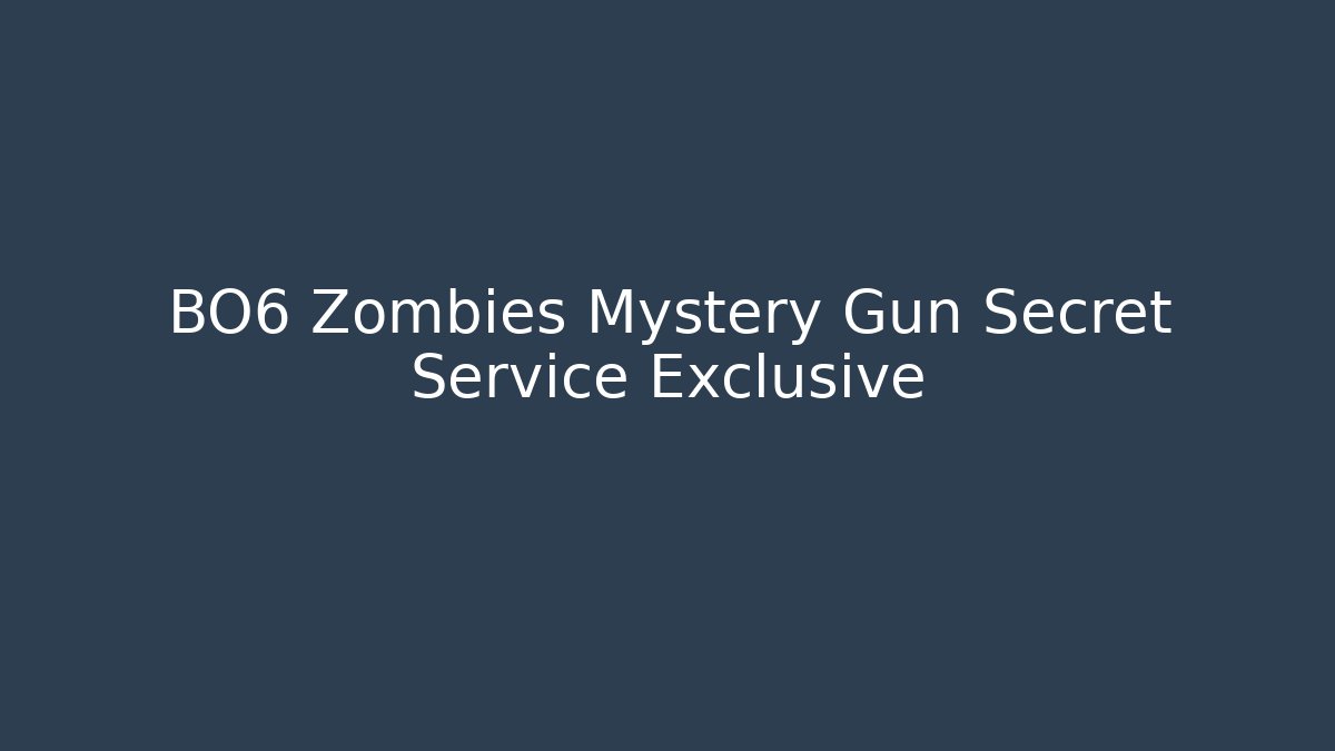 BO6 Zombies Mystery Gun Secret Service Exclusive