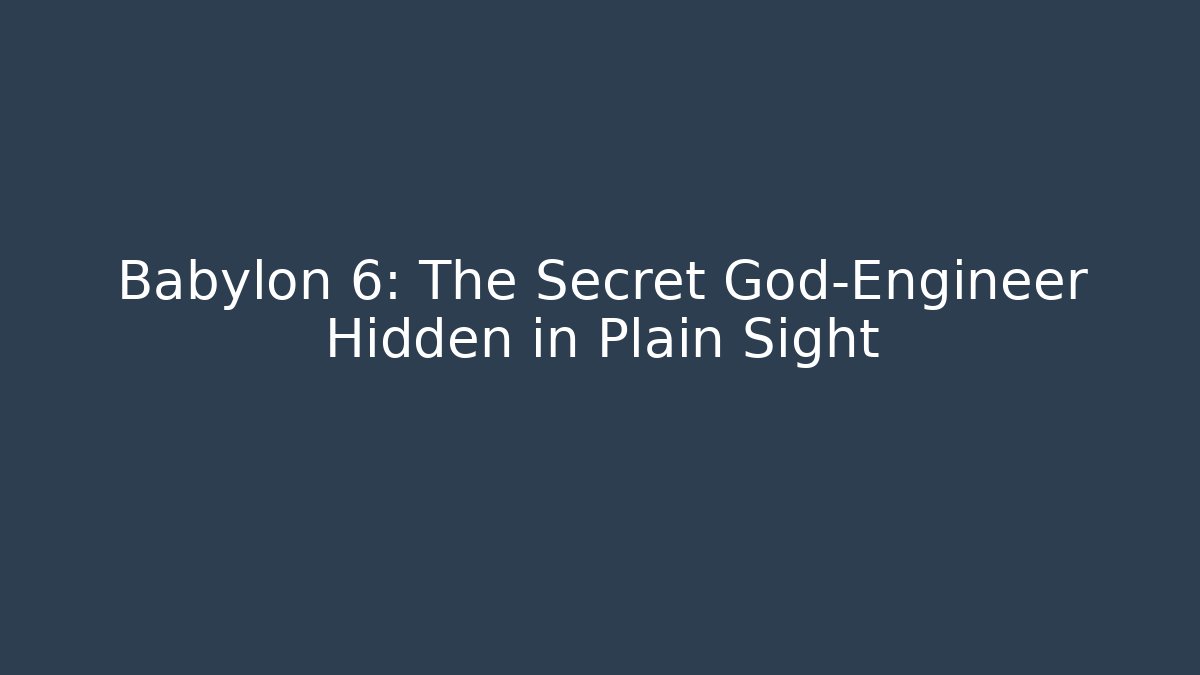 Babylon 6: The Secret God-Engineer Hidden in Plain Sight