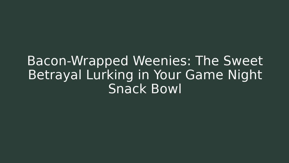 Bacon-Wrapped Weenies: The Sweet Betrayal Lurking in Your Game Night Snack Bowl