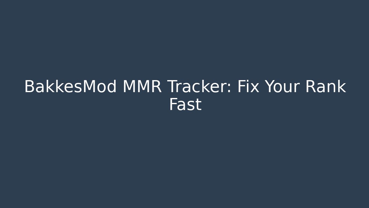 BakkesMod MMR Tracker: Fix Your Rank Fast