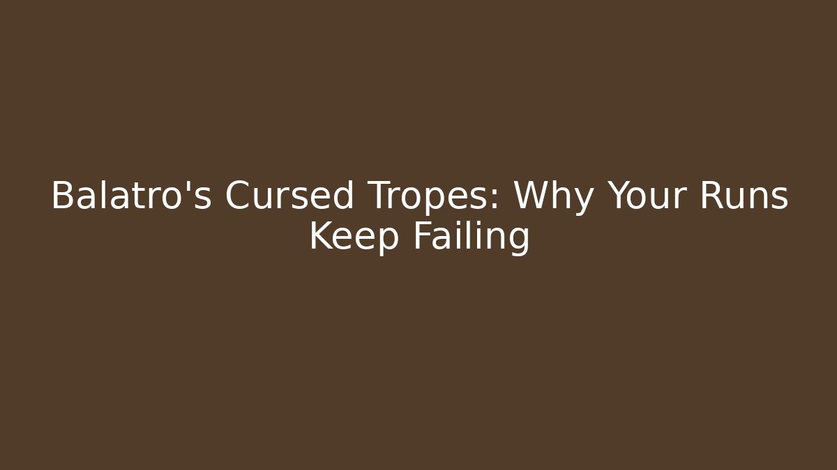 Balatro's Cursed Tropes: Why Your Runs Keep Failing